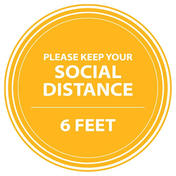 Identity Group Please Keep Your Social Distance, V.2, Yellow, 15" 8373XY